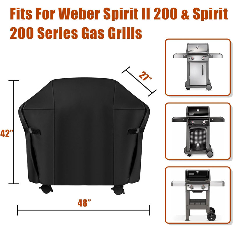 48 Inch Grill Cover, Fits For Weber Char-Broil Nexgrill Brinkmann And All Popular Brand Grills Heavy Duty Waterproof Windproof BBQ Cover