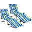 Chaise longue de plage 2 pièces Arlmont & Co. avec coussins et dossier réglable-1813623642