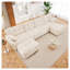 Ensemble de conversation modulaire 4 places avec 2 repose-pieds, salon en chenille de qualité supérieure, 4 places-1132273564