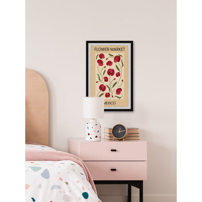 Flower Market Mexico 1 Piece Single Picture Frame Wall Art, 30cm H x 20cm W