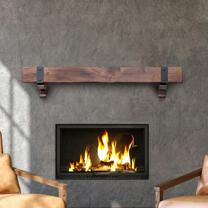Villa Fireplace Mantel with Steel Straps, 48"