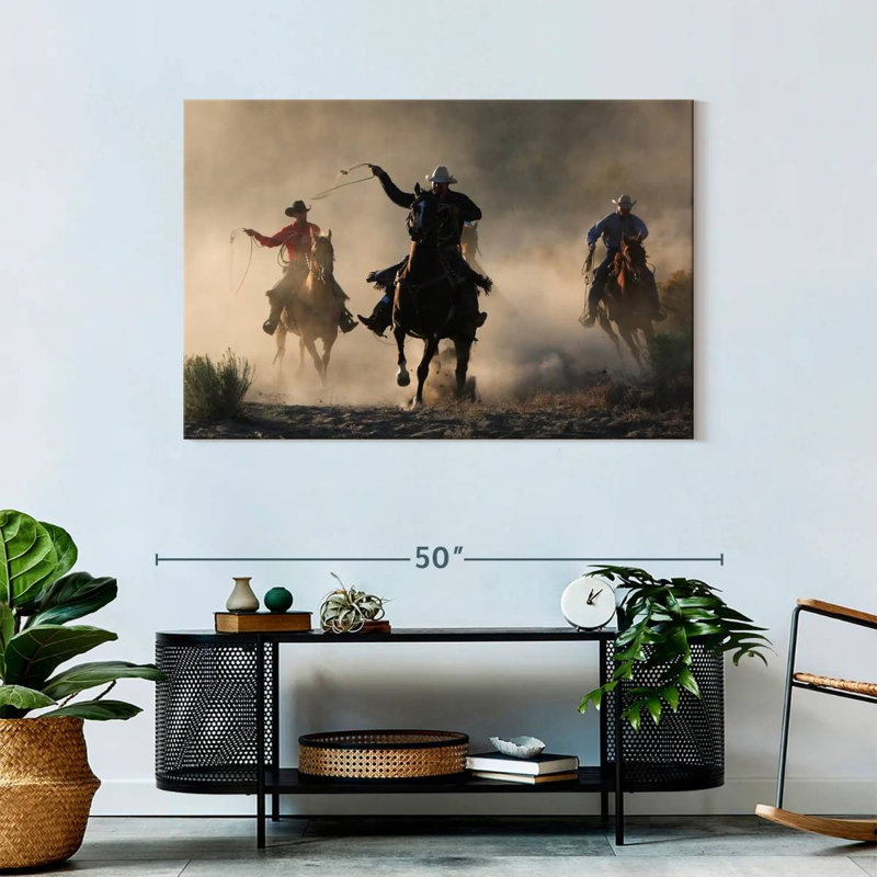 Lelar Cowboys In Action, 30" H x 45" W