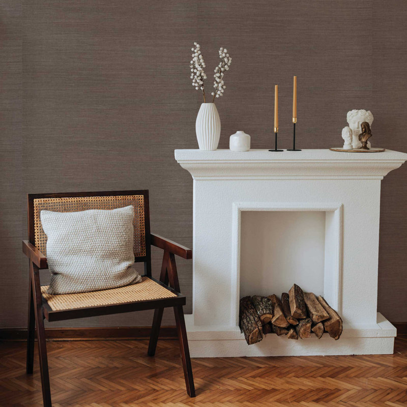 Papier peint sisal monochromatique Authentic Grasscloth, Brun