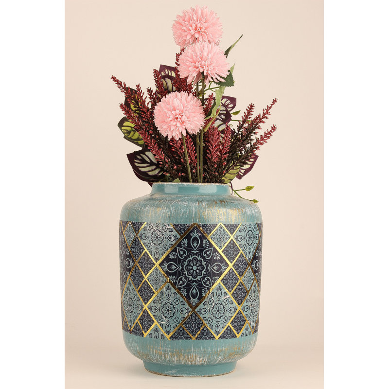 Hand-Painted Decorative Pot, Ceramic Body, 7.3 in Diameter x 9.4 in Height | Elegant Home Décor, Perfect for Indoor Plants & Flowers | Unique Artistry, Adds Style to Any Space