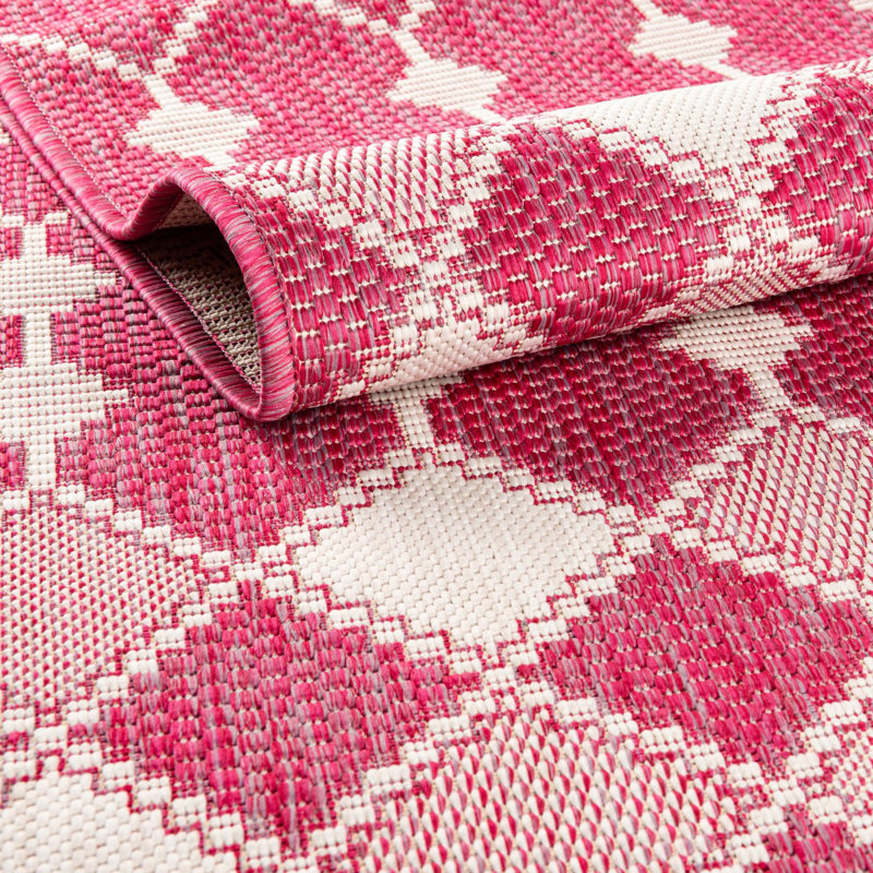 Magenta Traliccio Indoor/Outdoor Trellis Rug, Square 10'