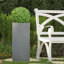 Concrete Effect Tall Planter, Frostproof Outdoor Plant Pot, Tall Garden Planter with Drainage Holes, Tall Square Plant Pot-35994148-36035301