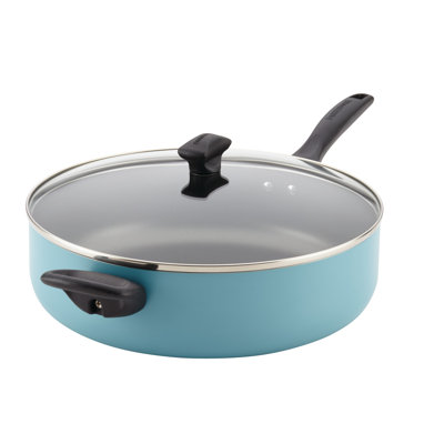 Farberware Dishwasher Safe Nonstick Jumbo Cooker Chef's Pan with Helper Handle and Lid, 6 Quart
