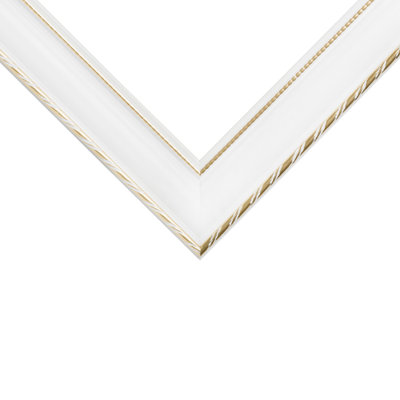 Dories White Silver Solid Wood Picture Frame with Mat