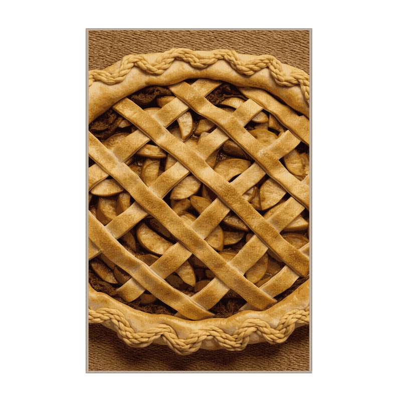 Washable Apple pie Desserts Area Rug, Rectangle 5' x 8'