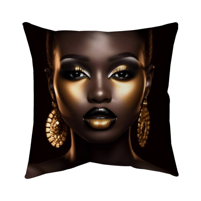 Piercing gaze - Hyperrealist – Outdoor Throw Pillow with Insert, Weather-Resistant