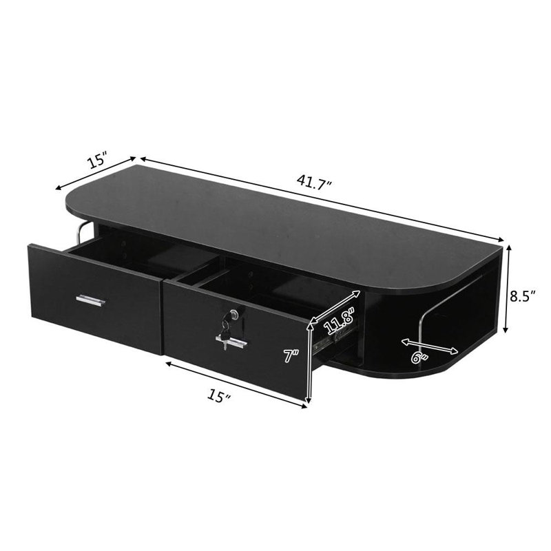 Armoire murale pour coiffeur Luluc, Noir