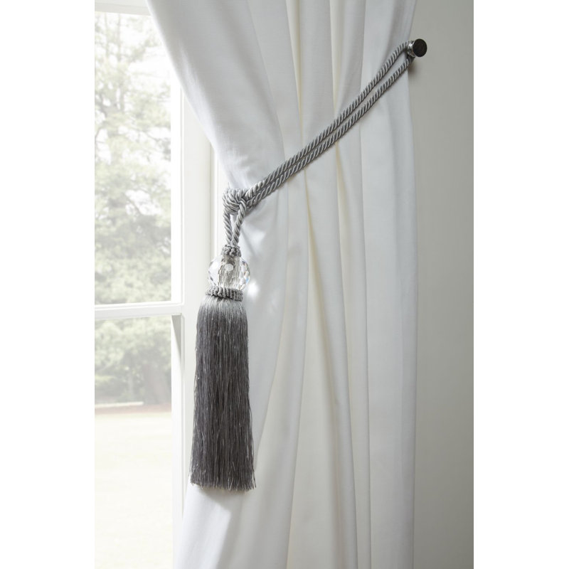 Drinkard Cream Polyester 60cm Curtain Holdback/Tieback, Silver