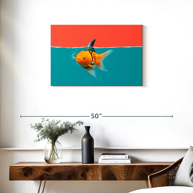 Brampt Goldfish As A Shark, 20" H x 30" W