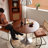 Walnut Round Solid Wood Dining table-1716437818