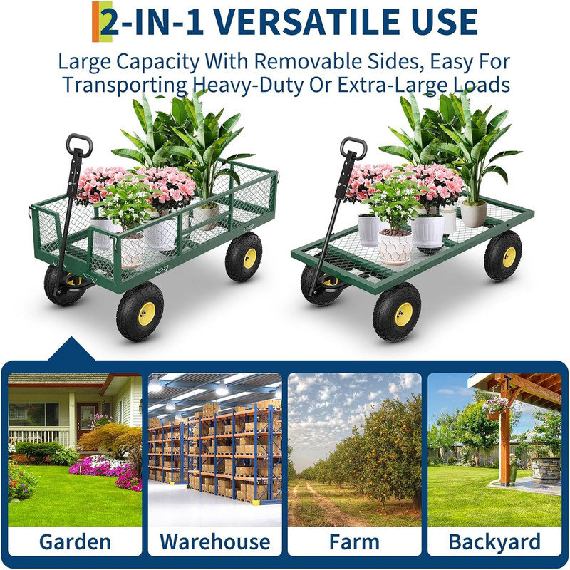 54.1cm H x 50.8cm W Utility Cart, Green