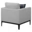 Chaise à dossier coussiné gris clair
