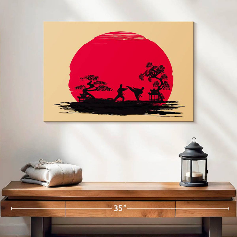 Karate Sunset, 16" H x 24" W