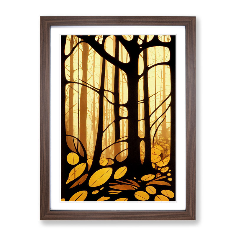 Forest Floor - Wall Art, 34cm H x 25cm W x 2cm D, Walnut Framed