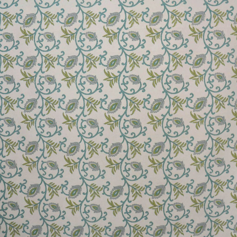 100% Cotton Fabric, Blue/Green