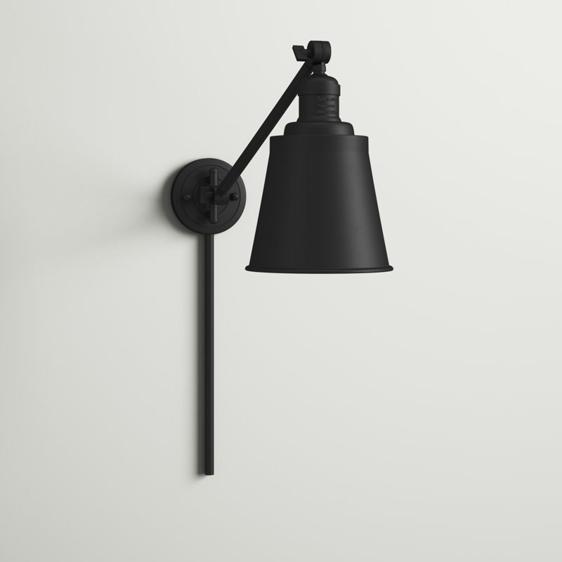 Lampe murale avec bras pivotant à 1 lumière Lavender Hill, DEL, Noir mat
