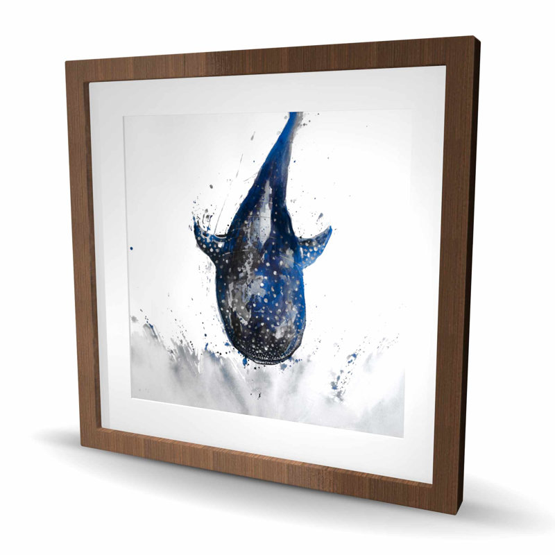 Requin-baleine avec imprimé mat bleu encadré pour la décoration intérieure