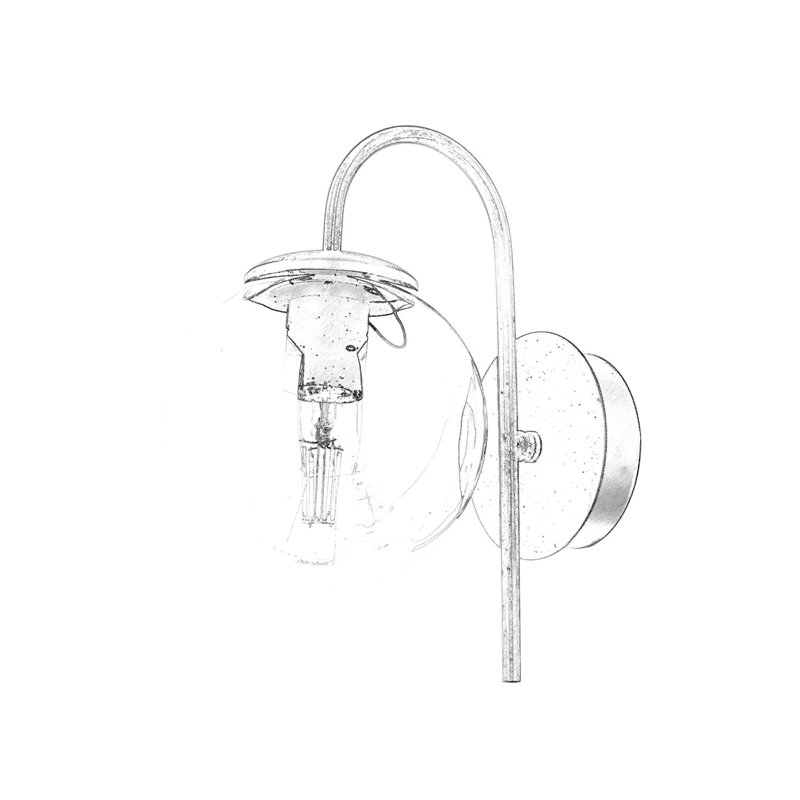 Modern Wall Lamp with Metal Body & Glass Cap, 9.8 x 9.8 inches | E27 Socket (Max 6W), IP20 Rated | Stylish Black & Antiquation Finish, Perfect for Living Room, Bedroom or Office Decor, Elegant & Functional Lighting