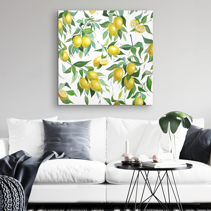 Lemon pattern - 32"x32" art on canvas