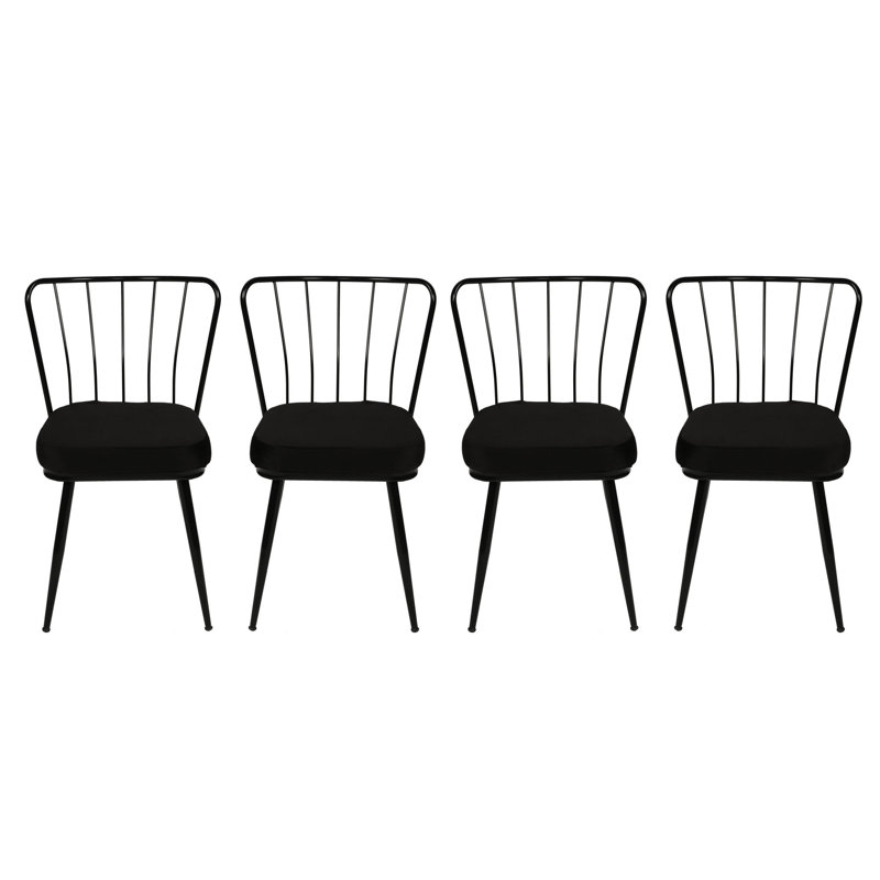 Jaidon 43cm H Slat Back Side Chair in Black, Black