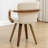 Mid Century Modern Leather Upholstered Swivel Dining Chairs With Arms-1542820299