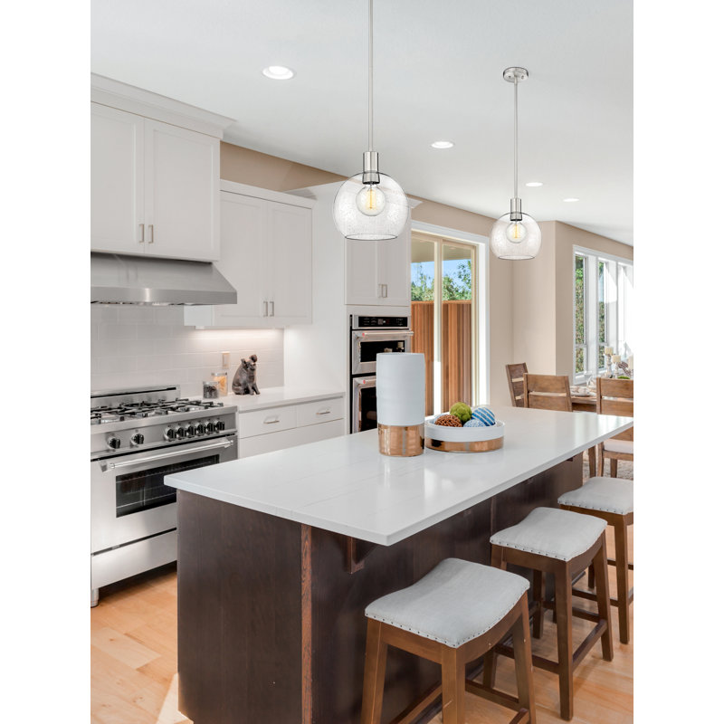 Luminaire suspendu 1 lumière Margo, Nickel brossé