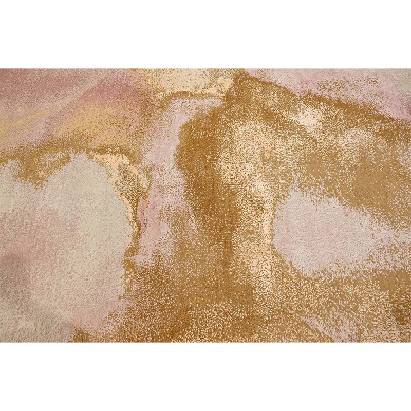CASKJ2066PIGL Handmade Silk and Wool Area Rug, Rectangle 8' x 10'
