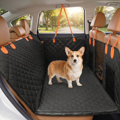 Rallonge de siège de voiture rembourrée pour chien avec panneau inférieur amovible et housse de siège arrière imperméable pour animaux de compagnie