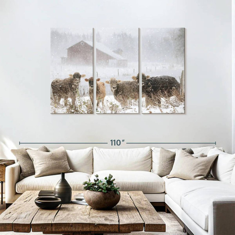 Brampt Cold Cows On The Farm, 48" H x 74" W
