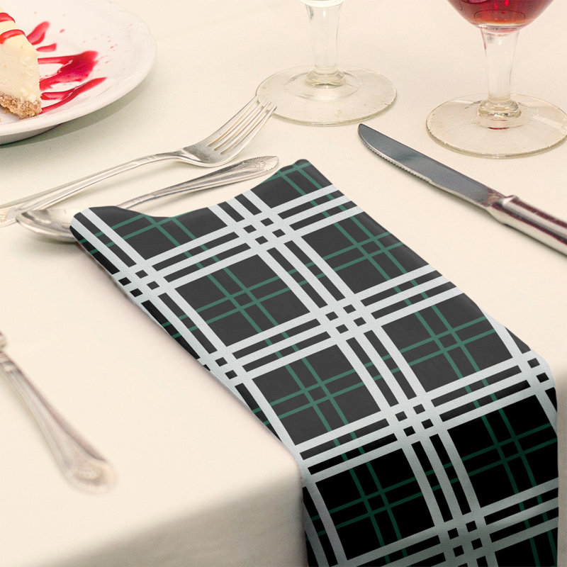 Serviette de table de luxe New York Fly football, 10 po x 10 po, Noir furtif / vert Gotham / blanc, Coton