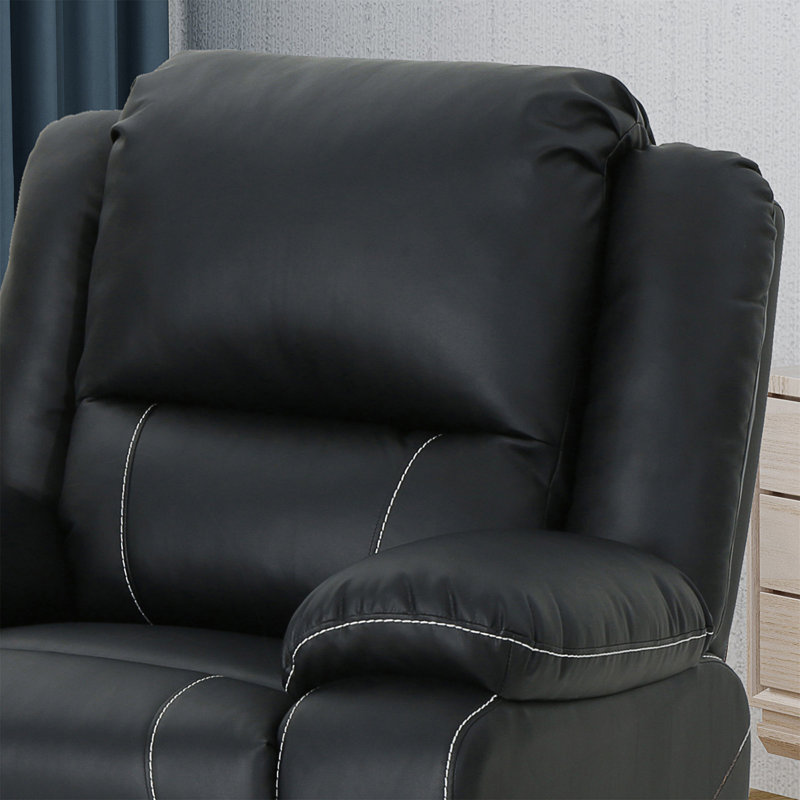 Anavia Faux Leather Swivel Recliner, Black