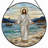 Jesus Walking Stained Glass Window Panel，12"H-1519513345