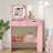 Modern Flip Up Mirror Makeup Vanity, Dressing Desk with Drawer and Open Shelves, Vanity Table With Lighted Mirror And Charging Station for Bedroom, Writing Desk with Hidden Storage-107174280