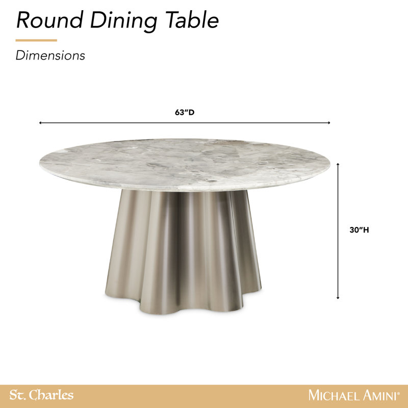 St. Charles 5-Piece Round Dining Room Set - Dove Gray