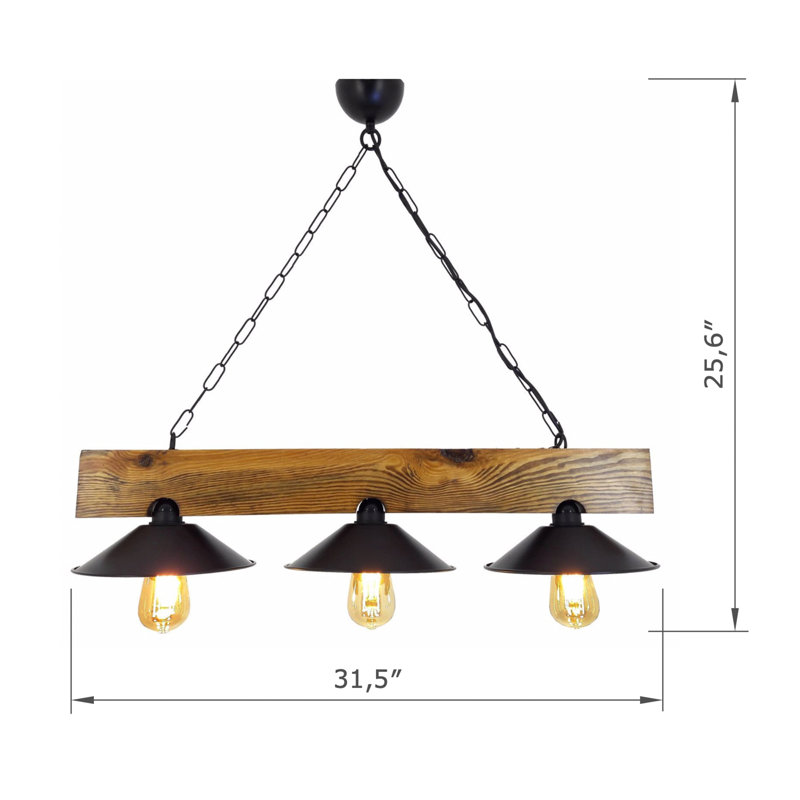 Handmade Solid Pine Kitchen Island Chandelier