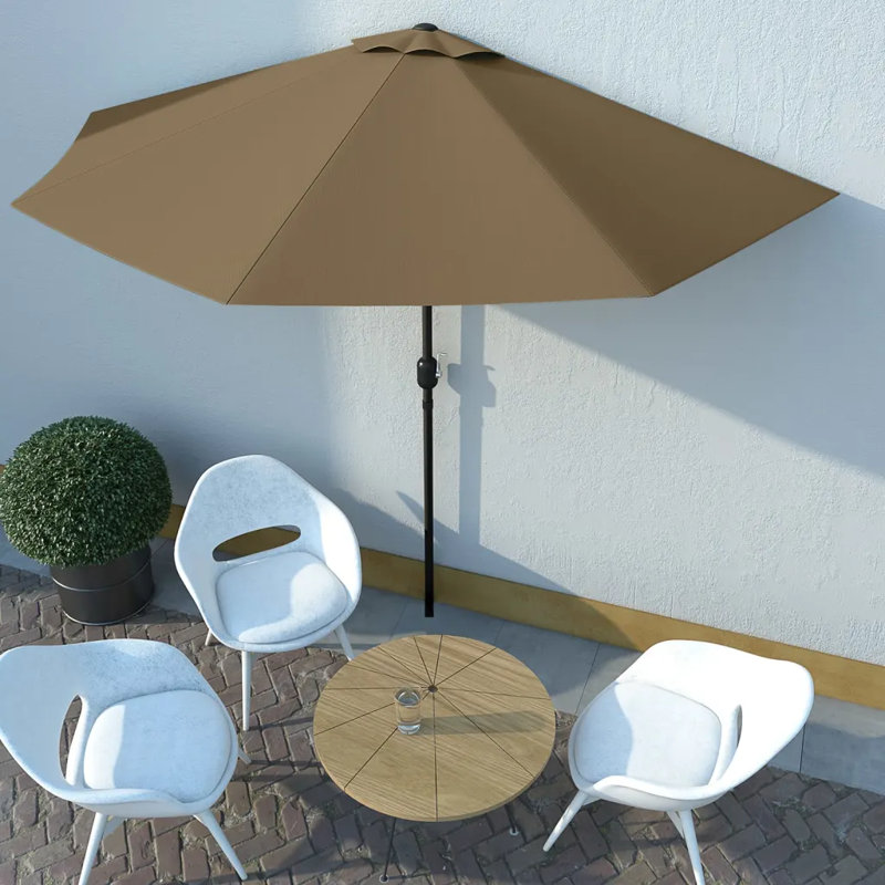 Hudson Oaks Balcony Parasol, Taupe, 87.4" H x 106.3" W