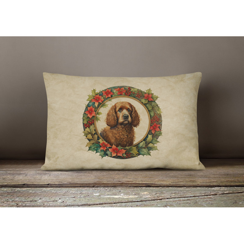 Coussin décoratif intérieur / extérieur en polyester Christmas, 12 po x 16 po, Rectangulaire