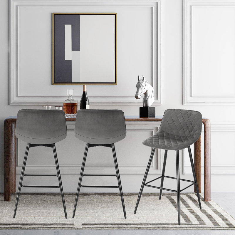 Atherste 64.5cm Bar Stool, Dark Grey