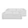 Whitehaus Collection Reversible Double Bowl Fireclay Kitchen Sink with Grid: Three Edge Frame, Plain Front Apron