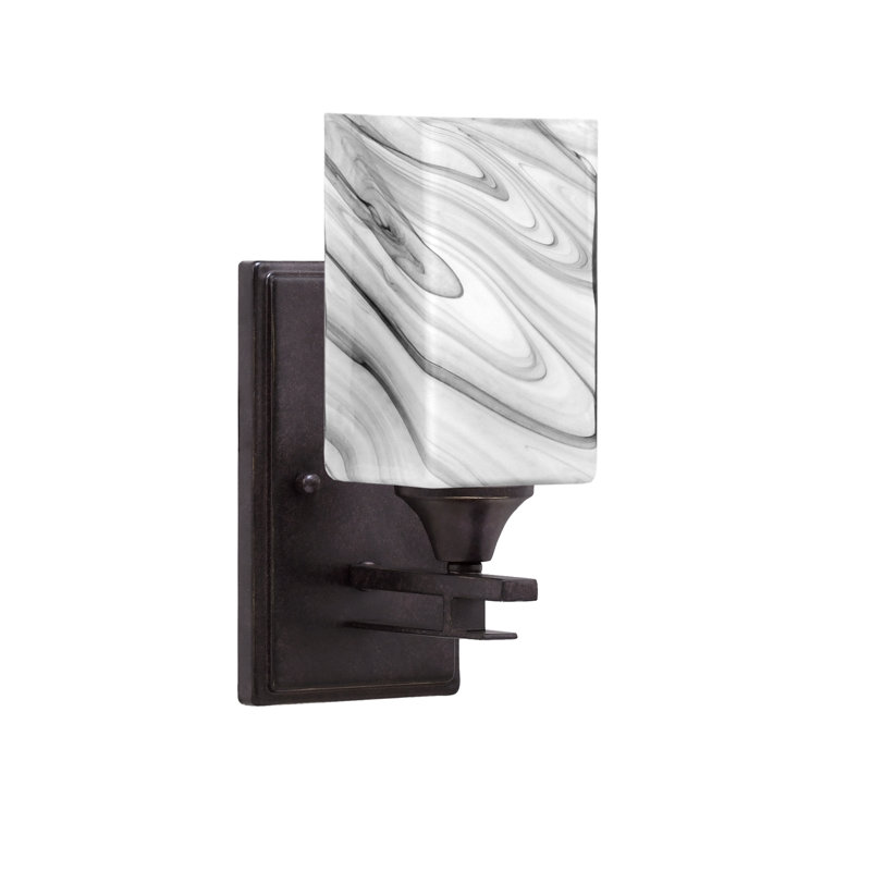 Applique murale Uptowne présentée en finition granit foncé avec verre de 3,5 po, Onyx