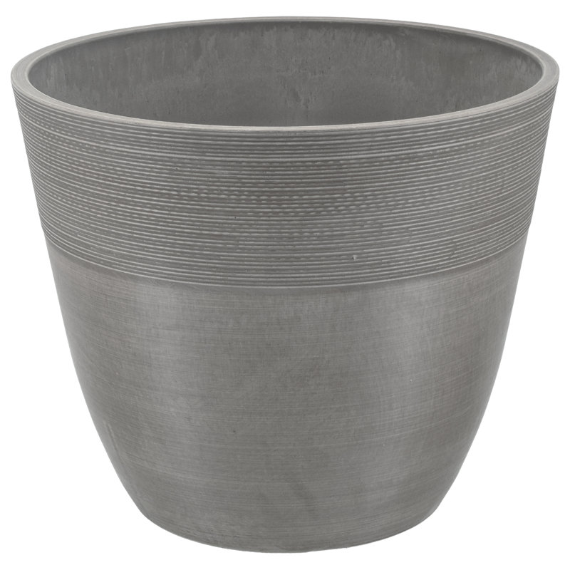Pot à fleurs en plastique gravé Myrtlewood, H 13 po x l 16 po x P 16 po, Ciment