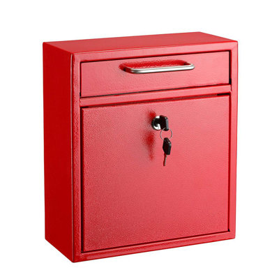 Large Secure Drop Box Wall Mounted Mailbox with Key Lock