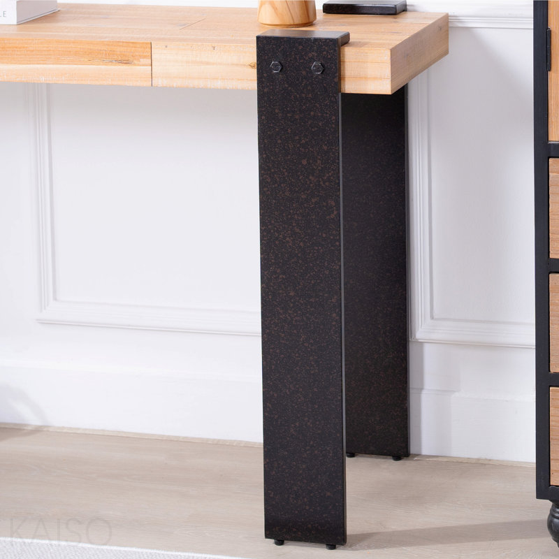 Console 60 po en bois d'ingénierie industriel pour entrée - standard