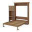 Grand lit escamotable en bois avec tablettes, conception classique à persiennes-1745145256