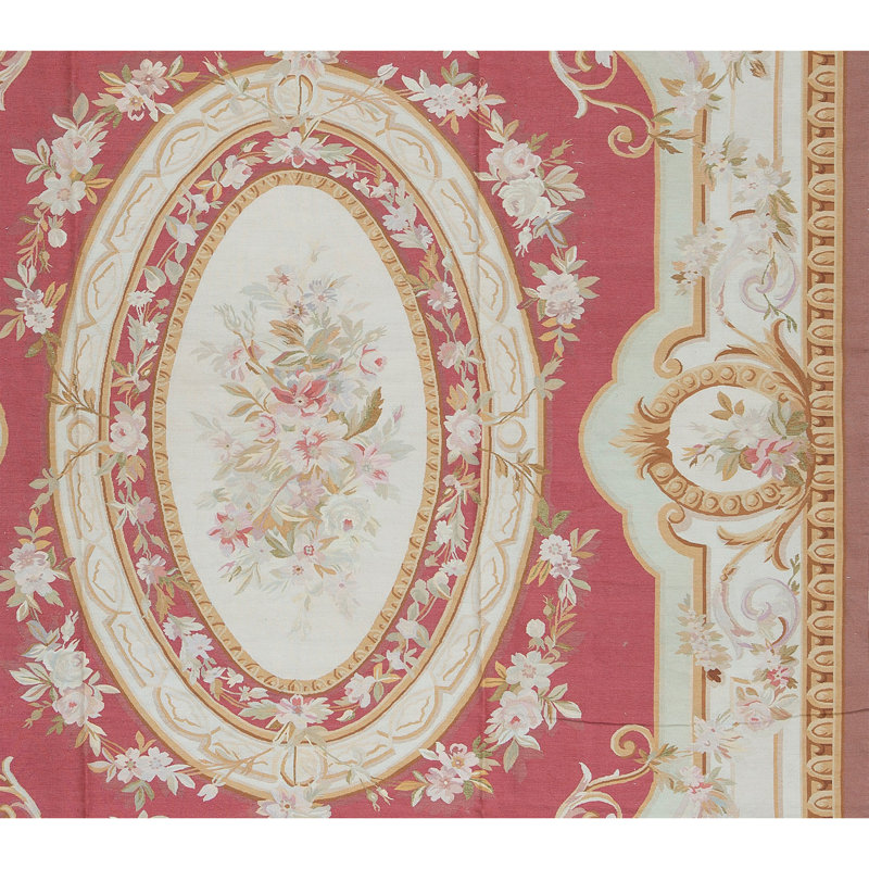 Hand-Knotted High-Quality Red and Beige Area Rug