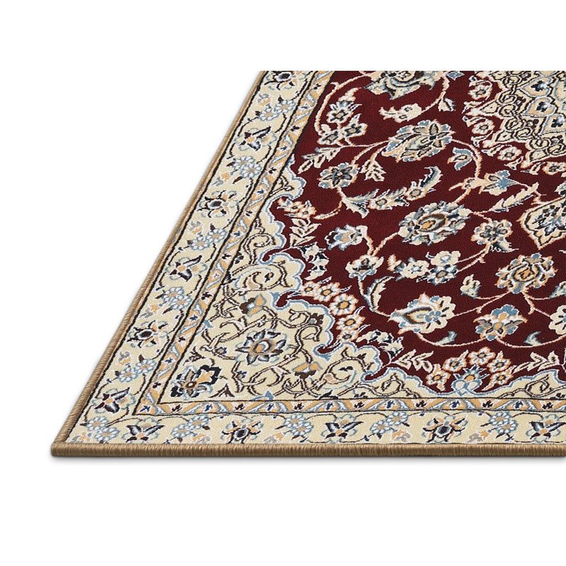 Tapis traditionnel mehroon/bleu ciel, Rectangle 5 pi x 7 pi